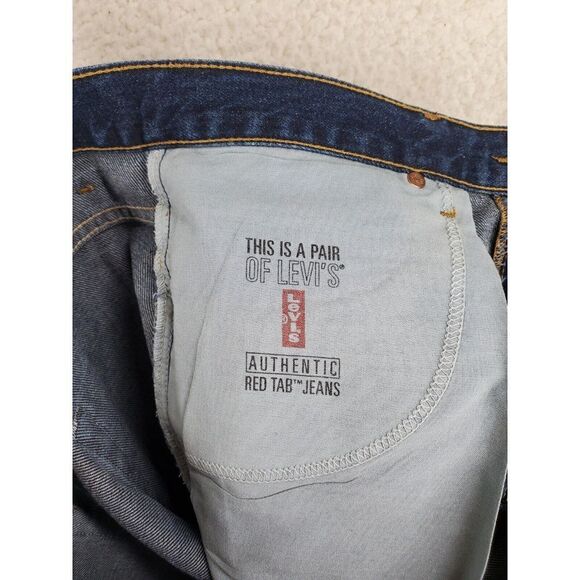 Vtg Y2K Levis 505 Blue Jeans Men 34x32 (32x33) Regular Straight Dark Wash 08/99 - Picture 11 of 13